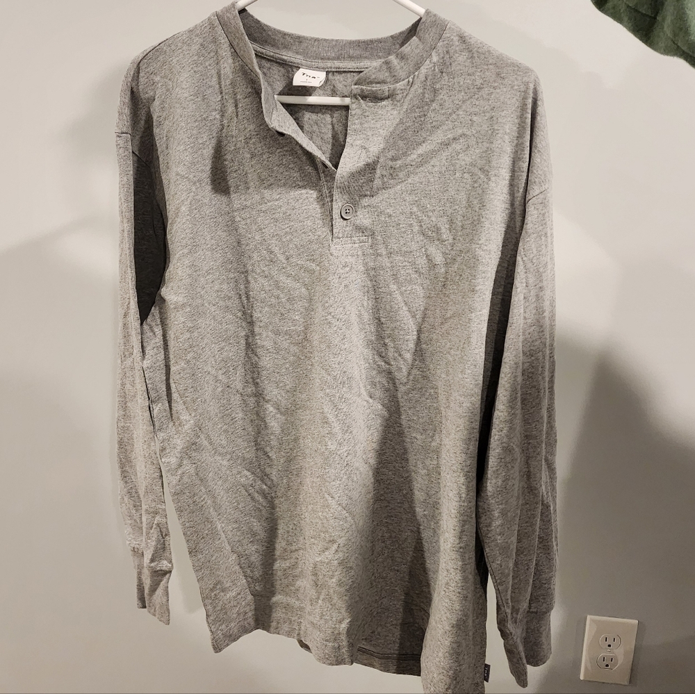 TNA Heather Gray Henley Top